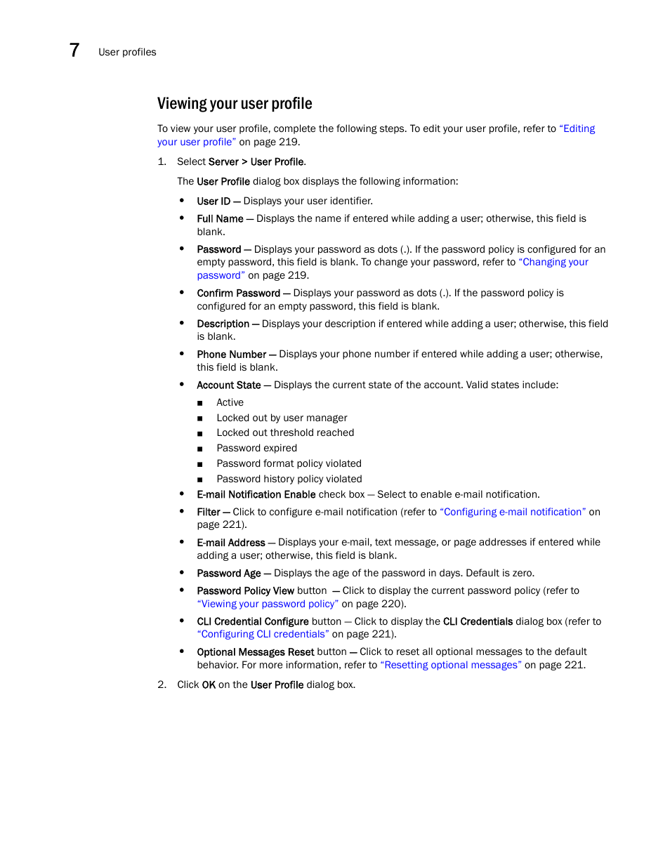 Viewing your user profile | Brocade Network Advisor IP User Manual v12.1.0 User Manual | Page 272 / 1770