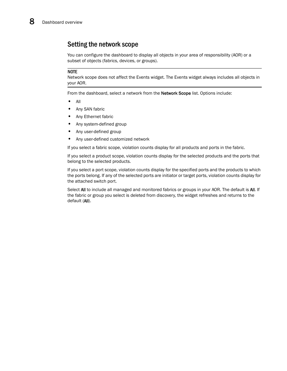 Setting the network scope | Brocade Network Advisor IP User Manual v12.1.0 User Manual | Page 286 / 1770