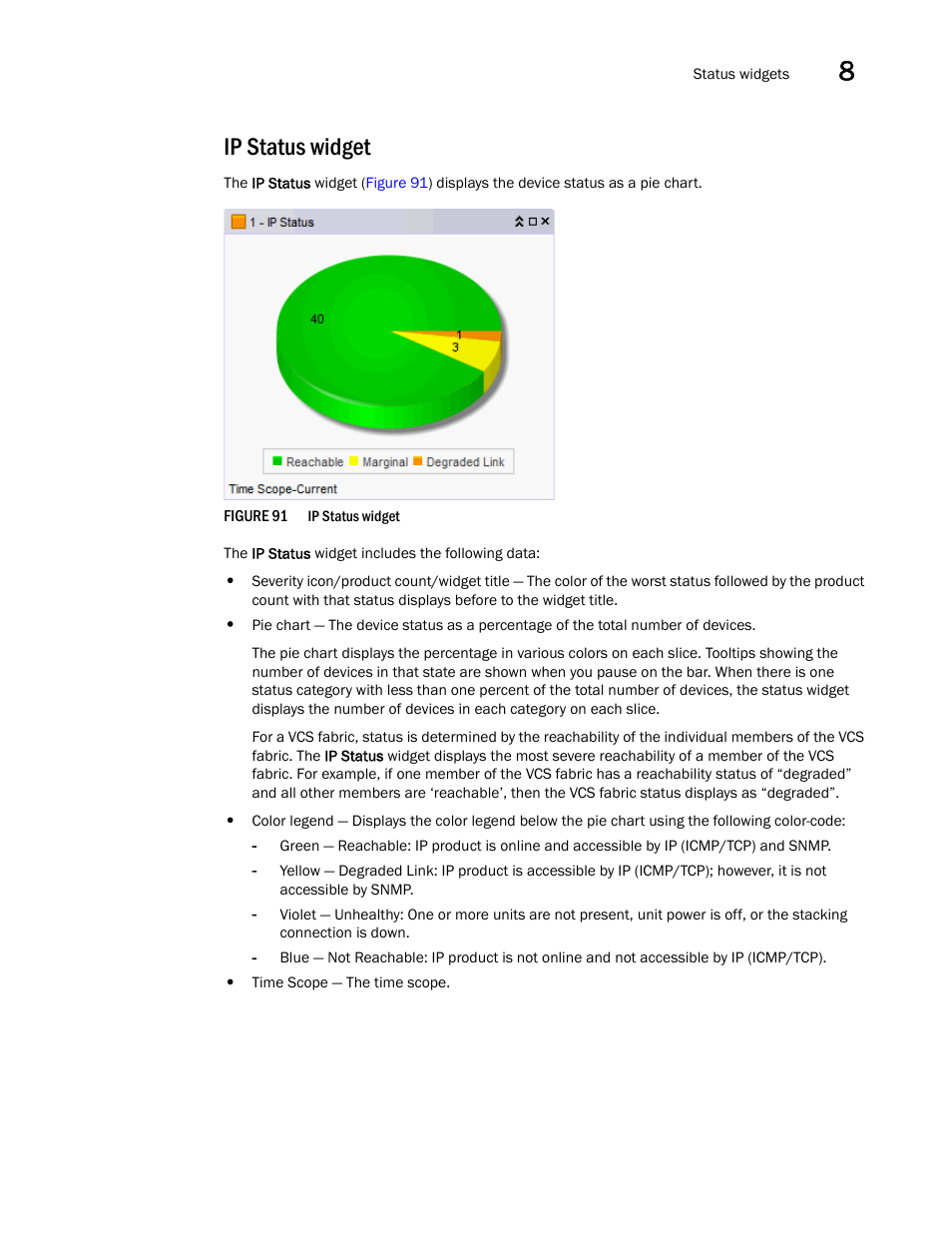 Ip status widget | Brocade Network Advisor IP User Manual v12.1.0 User Manual | Page 297 / 1770