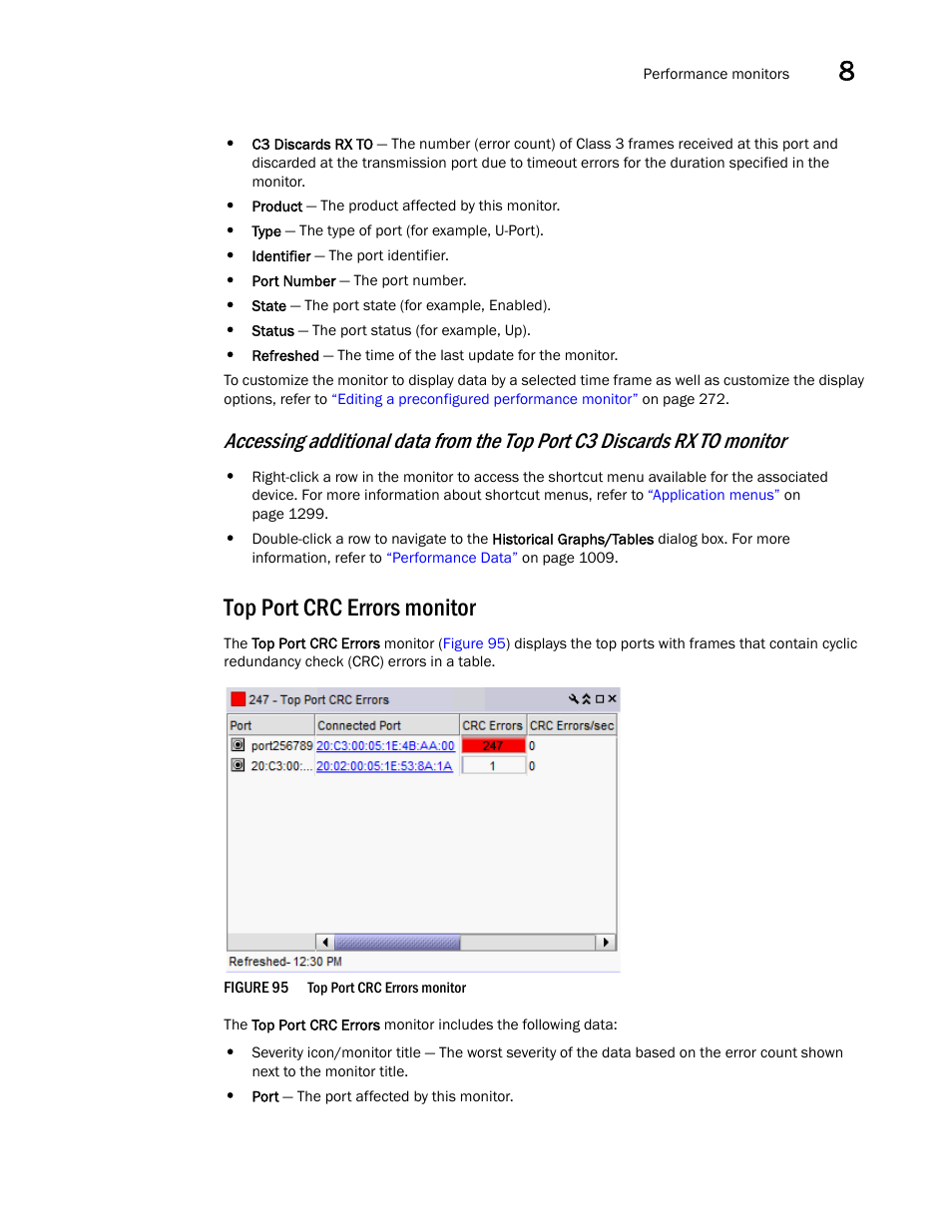 Top port crc errors monitor | Brocade Network Advisor IP User Manual v12.1.0 User Manual | Page 305 / 1770