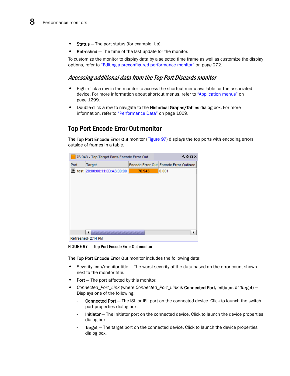 Top port encode error out monitor | Brocade Network Advisor IP User Manual v12.1.0 User Manual | Page 308 / 1770