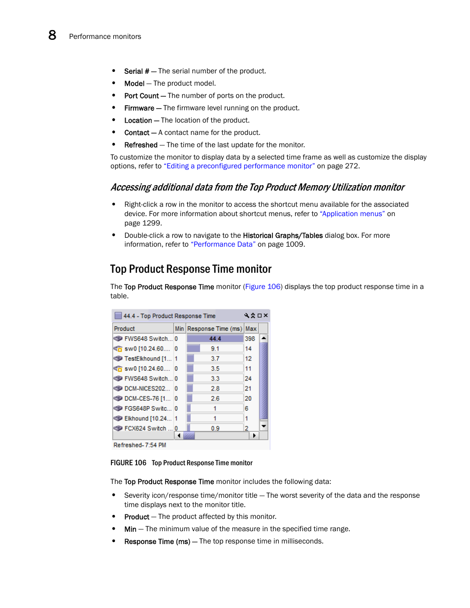 Top product response time monitor | Brocade Network Advisor IP User Manual v12.1.0 User Manual | Page 322 / 1770