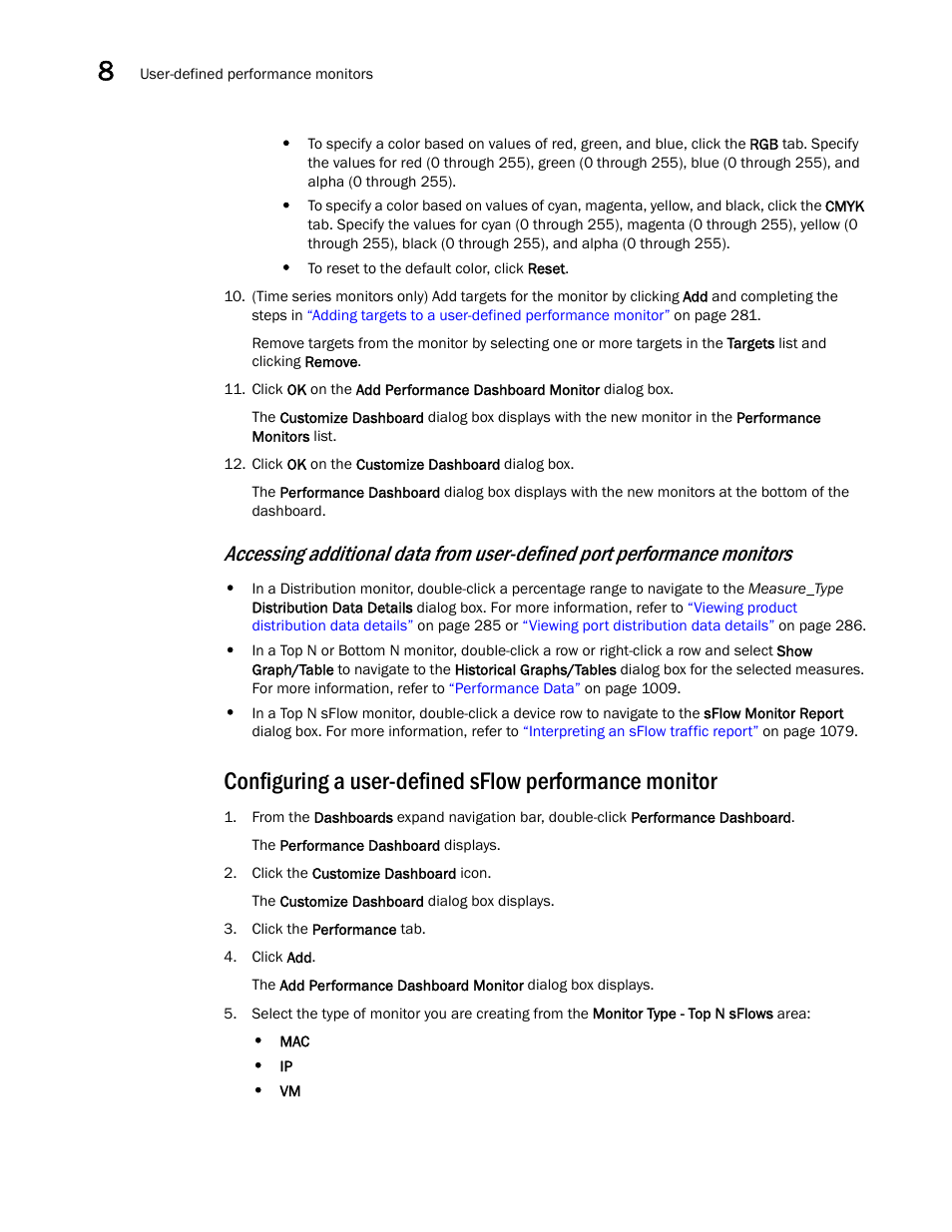 Configuring a user-defined sflow, Performance monitor | Brocade Network Advisor IP User Manual v12.1.0 User Manual | Page 338 / 1770