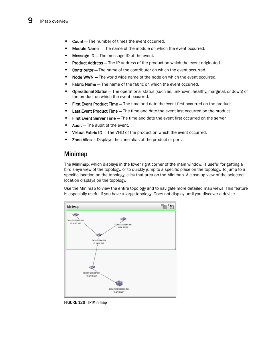 Minimap | Brocade Network Advisor IP User Manual v12.1.0 User Manual | Page 352 / 1770