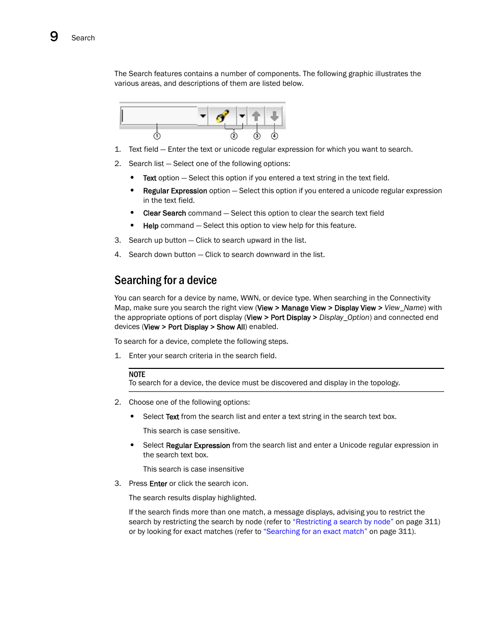 Searching for a device | Brocade Network Advisor IP User Manual v12.1.0 User Manual | Page 364 / 1770
