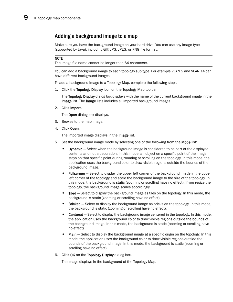 Adding a background image to a map | Brocade Network Advisor IP User Manual v12.1.0 User Manual | Page 390 / 1770