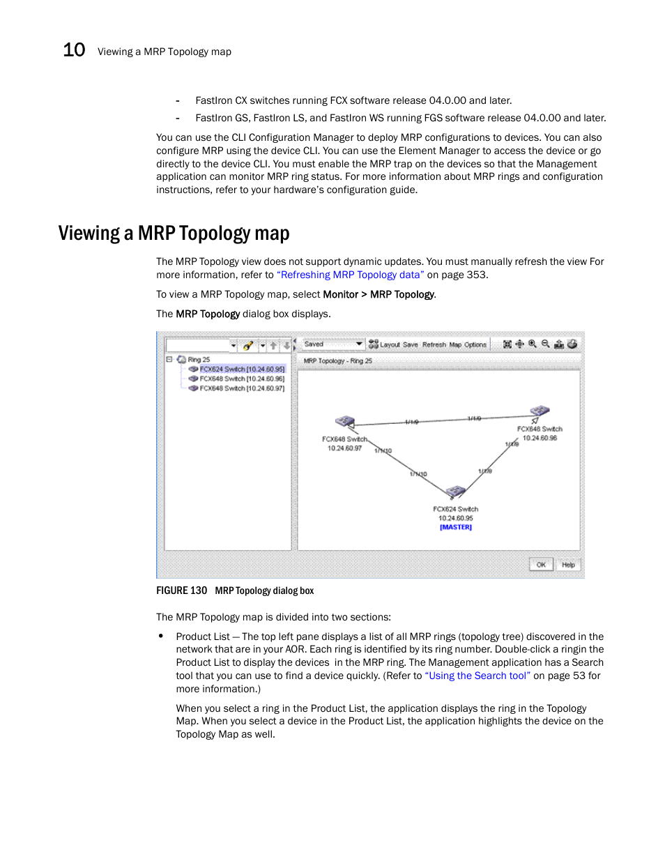 Viewing a mrp topology map | Brocade Network Advisor IP User Manual v12.1.0 User Manual | Page 398 / 1770
