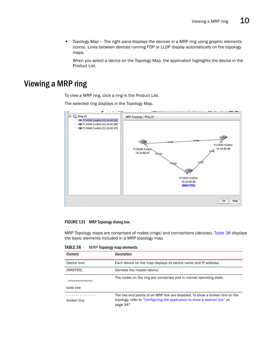 Viewing a mrp ring | Brocade Network Advisor IP User Manual v12.1.0 User Manual | Page 399 / 1770