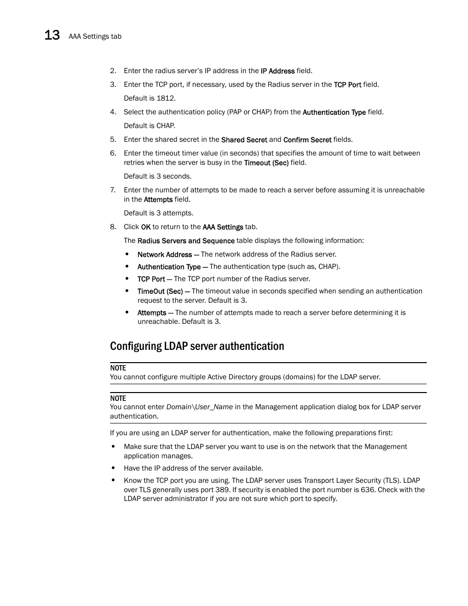 Configuring ldap server authentication | Brocade Network Advisor IP User Manual v12.1.0 User Manual | Page 448 / 1770