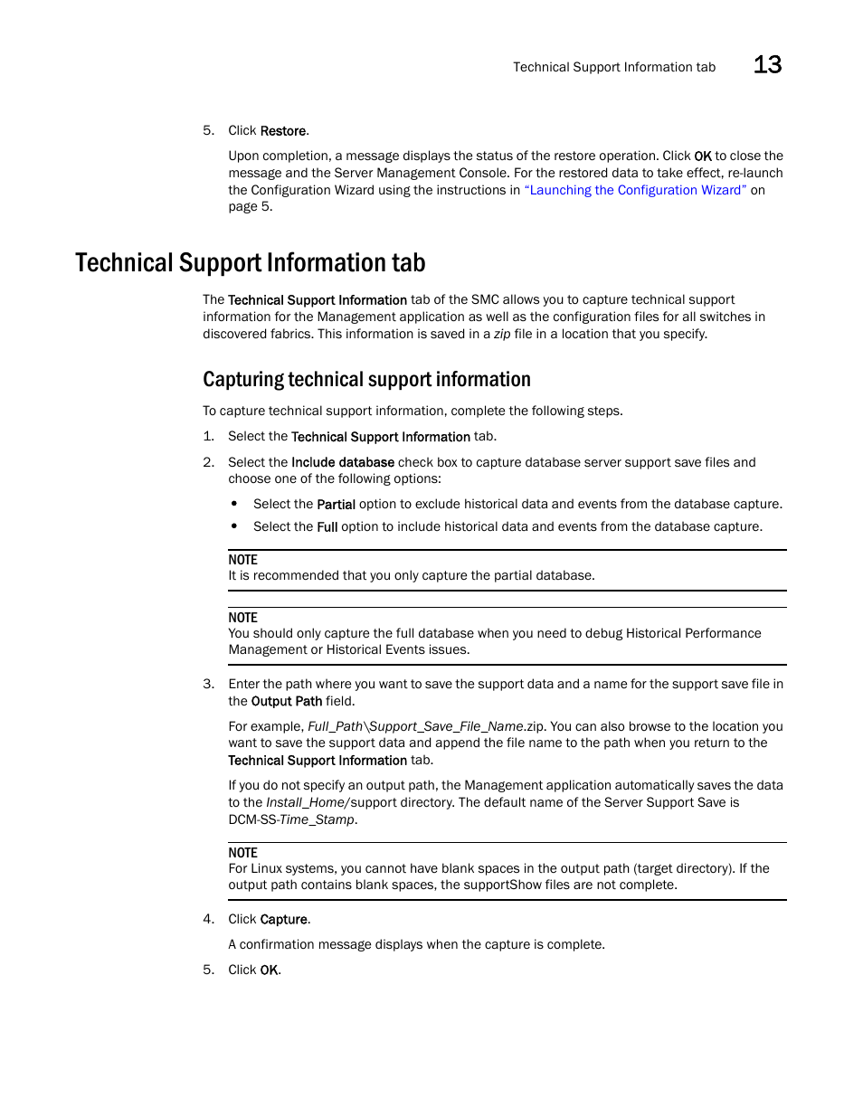 Technical support information tab, Capturing technical support information | Brocade Network Advisor IP User Manual v12.1.0 User Manual | Page 459 / 1770