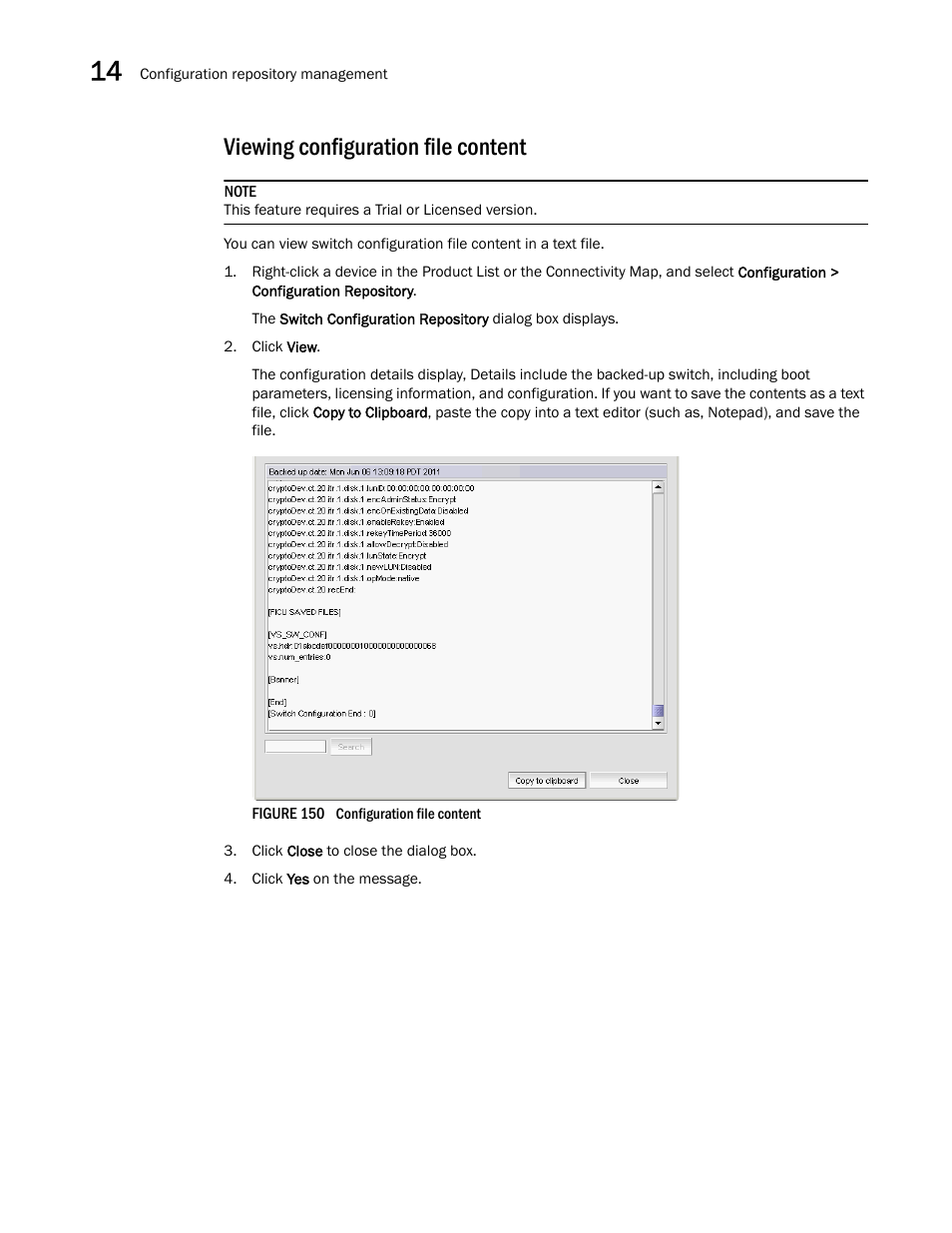 Viewing configuration file content | Brocade Network Advisor IP User Manual v12.1.0 User Manual | Page 468 / 1770
