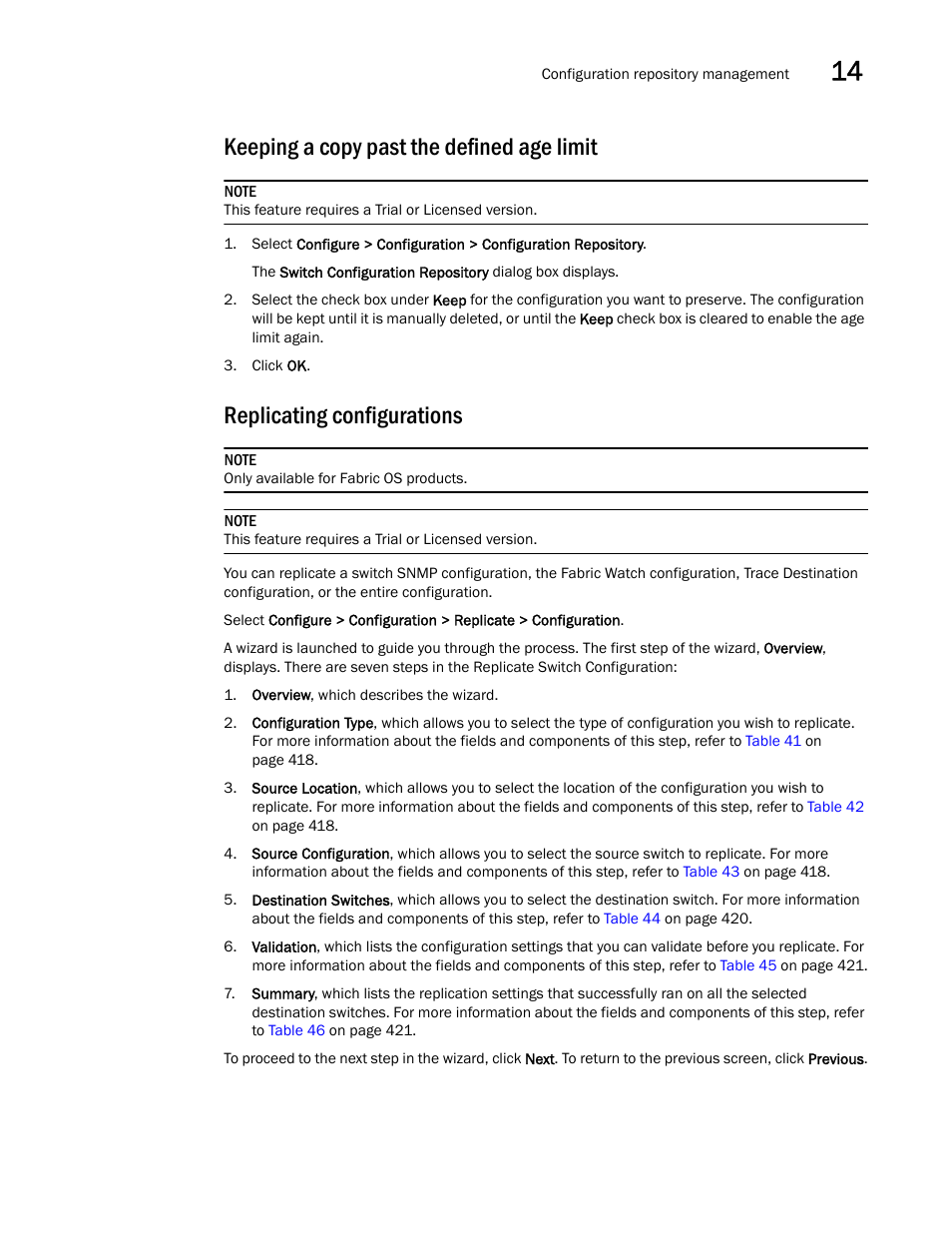 Keeping a copy past the defined age limit, Replicating configurations | Brocade Network Advisor IP User Manual v12.1.0 User Manual | Page 471 / 1770