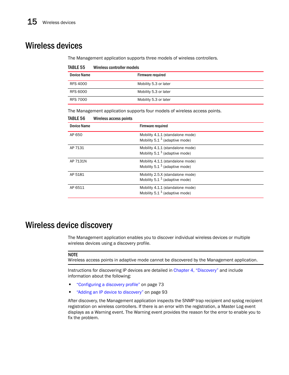 Wireless devices, Wireless device discovery | Brocade Network Advisor IP User Manual v12.1.0 User Manual | Page 514 / 1770
