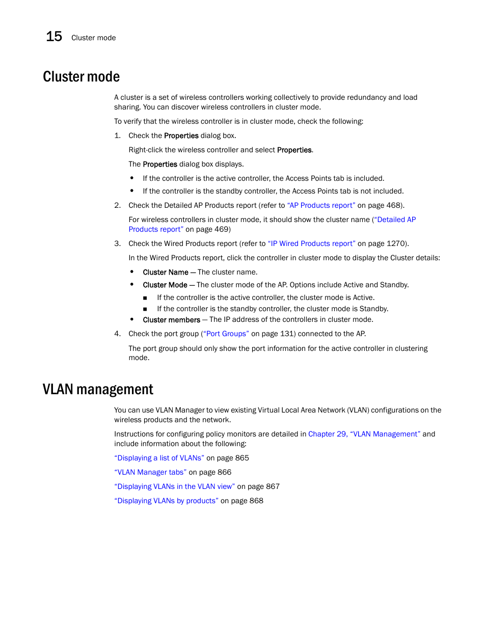 Cluster mode, Vlan management | Brocade Network Advisor IP User Manual v12.1.0 User Manual | Page 520 / 1770