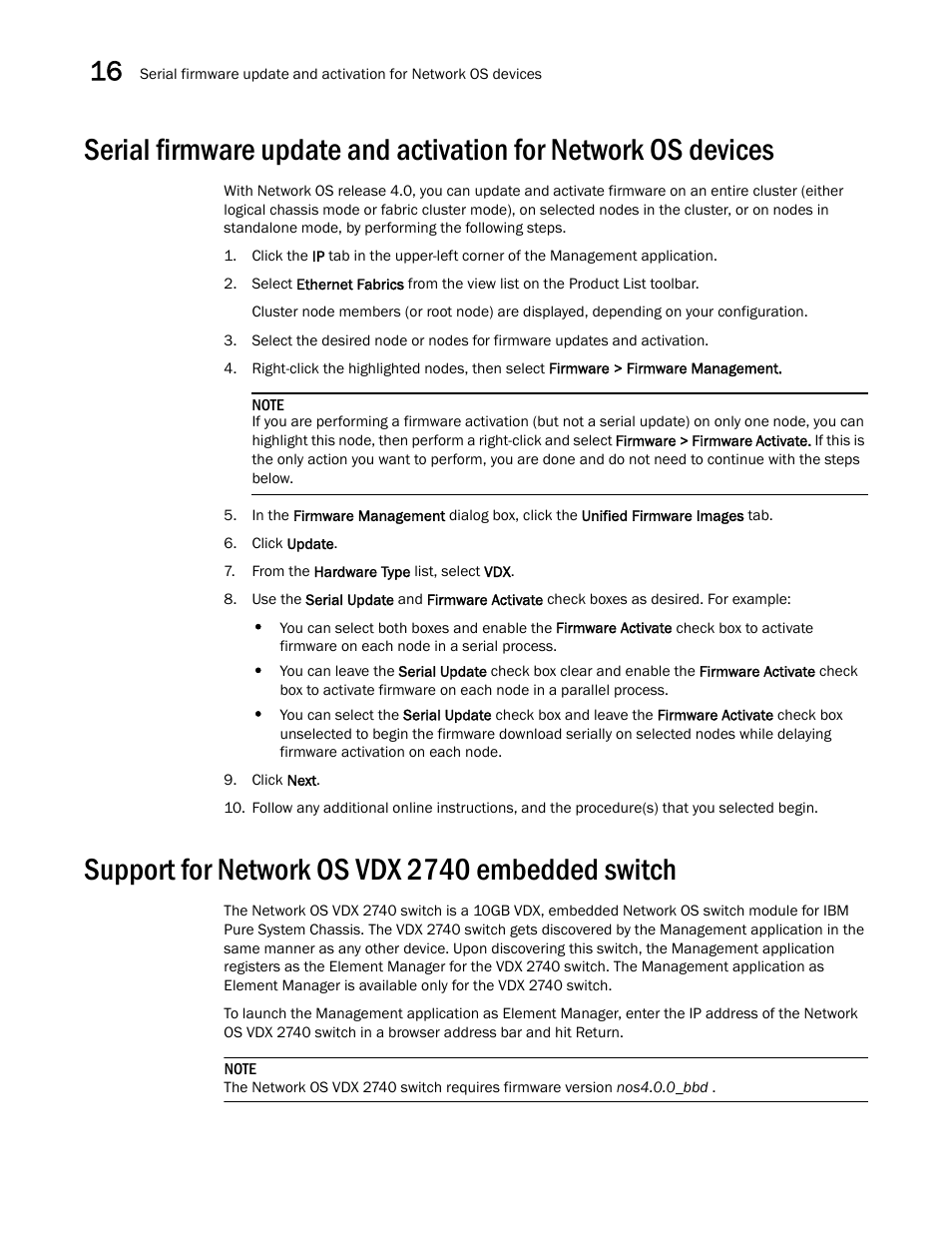 Support for network os vdx 2740 embedded switch | Brocade Network Advisor IP User Manual v12.1.0 User Manual | Page 530 / 1770