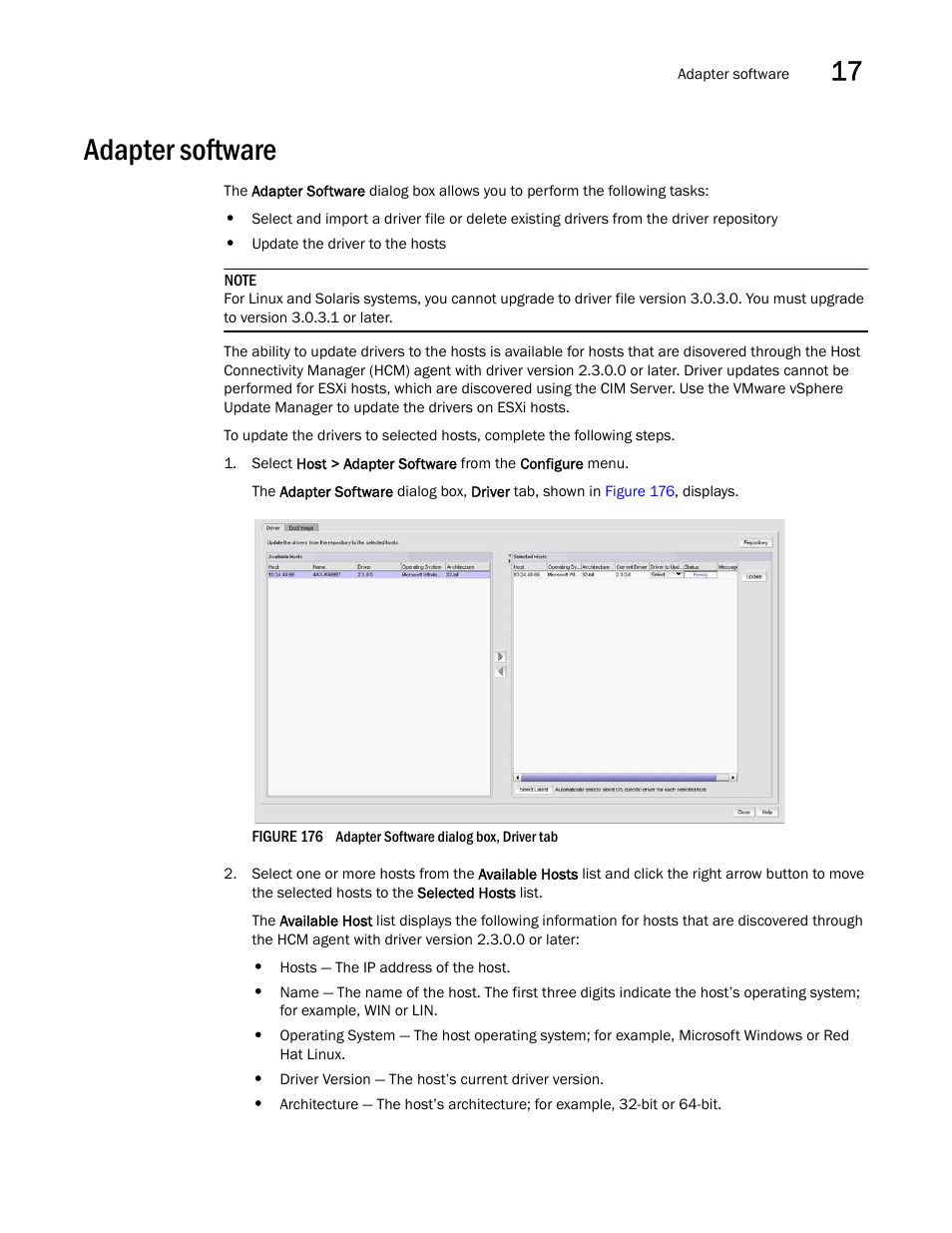 Adapter software | Brocade Network Advisor IP User Manual v12.1.0 User Manual | Page 557 / 1770