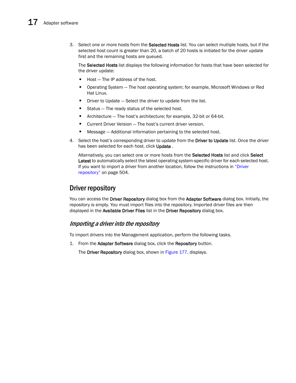Driver repository, Importing a driver into the repository | Brocade Network Advisor IP User Manual v12.1.0 User Manual | Page 558 / 1770