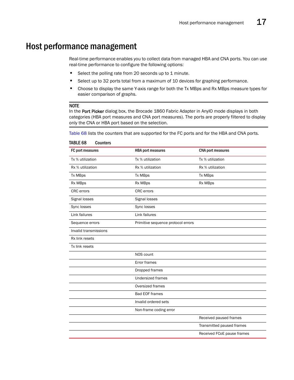 Host performance management | Brocade Network Advisor IP User Manual v12.1.0 User Manual | Page 573 / 1770