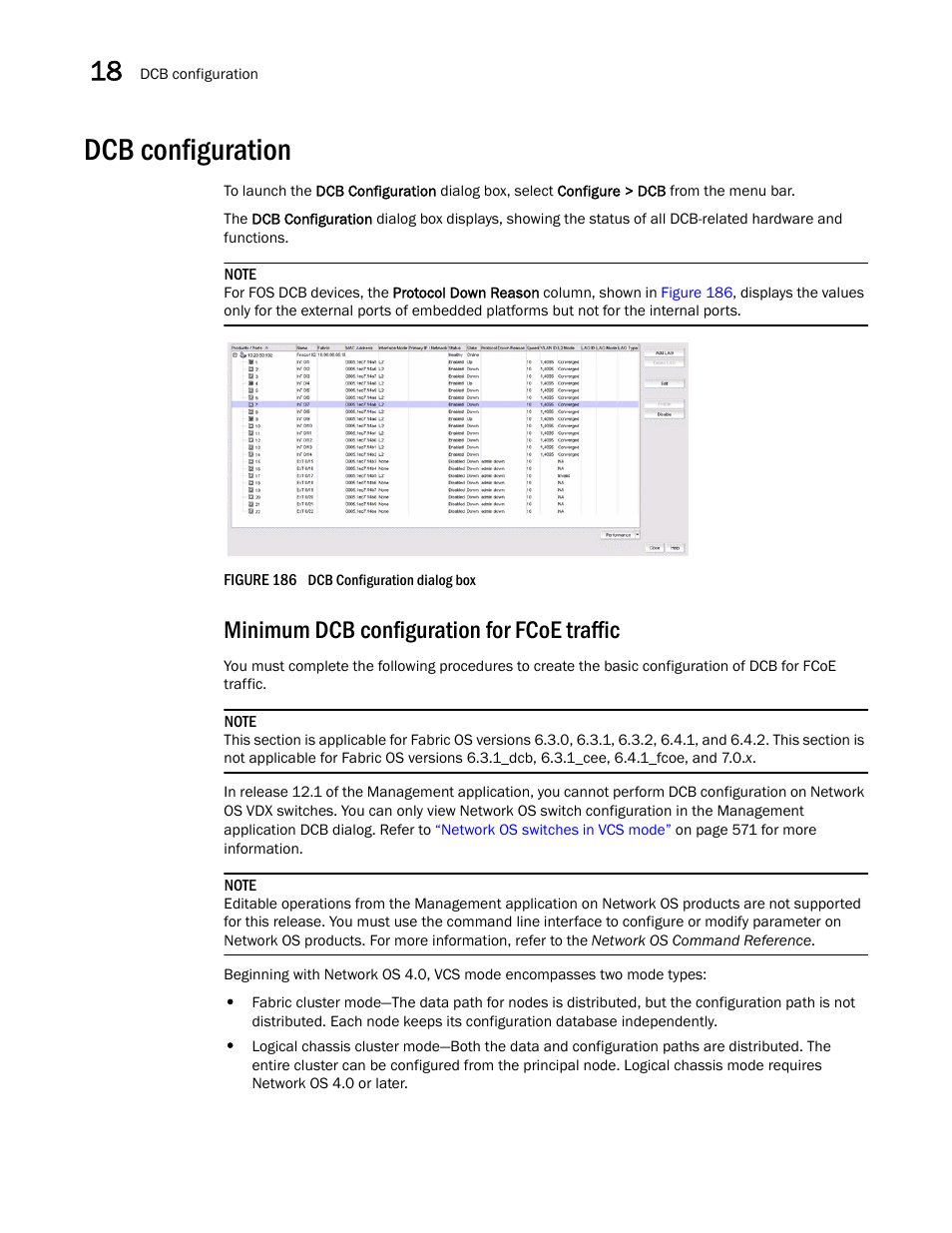 Dcb configuration, Minimum dcb configuration for fcoe traffic | Brocade Network Advisor IP User Manual v12.1.0 User Manual | Page 588 / 1770