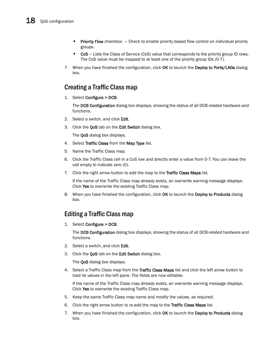 Creating a traffic class map, Editing a traffic class map | Brocade Network Advisor IP User Manual v12.1.0 User Manual | Page 606 / 1770