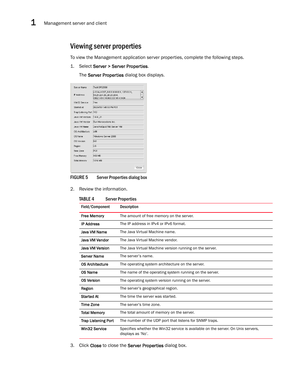 Viewing server properties | Brocade Network Advisor IP User Manual v12.1.0 User Manual | Page 64 / 1770
