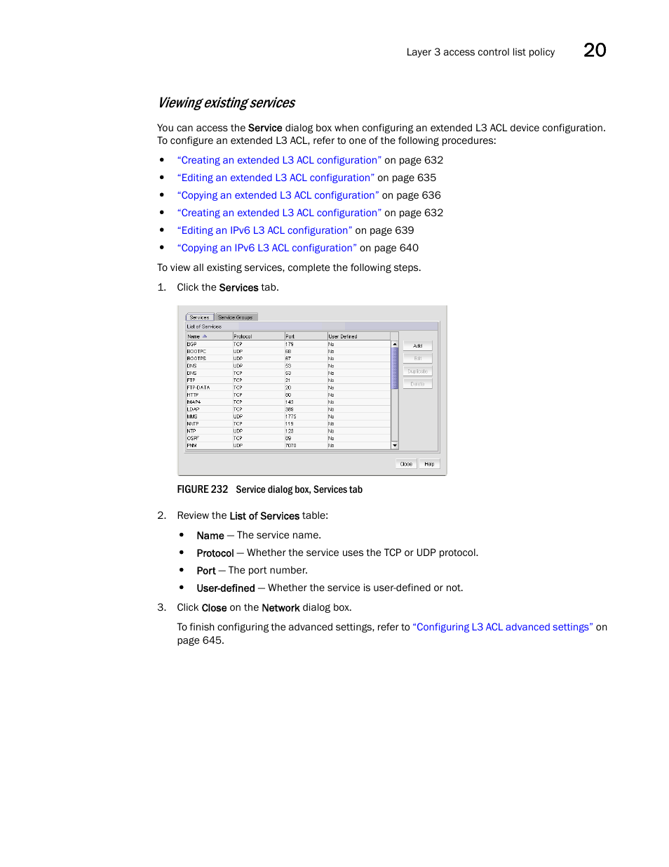 Viewing existing services | Brocade Network Advisor IP User Manual v12.1.0 User Manual | Page 713 / 1770