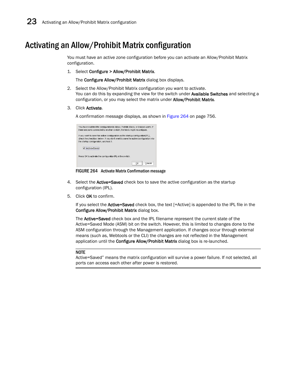 Activating an allow/prohibit matrix configuration | Brocade Network Advisor IP User Manual v12.1.0 User Manual | Page 810 / 1770