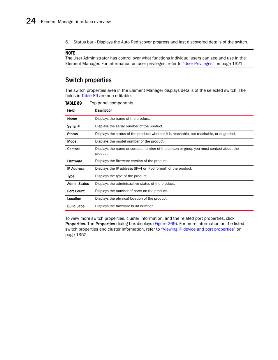 Switch properties, Switch, Properties | Brocade Network Advisor IP User Manual v12.1.0 User Manual | Page 828 / 1770
