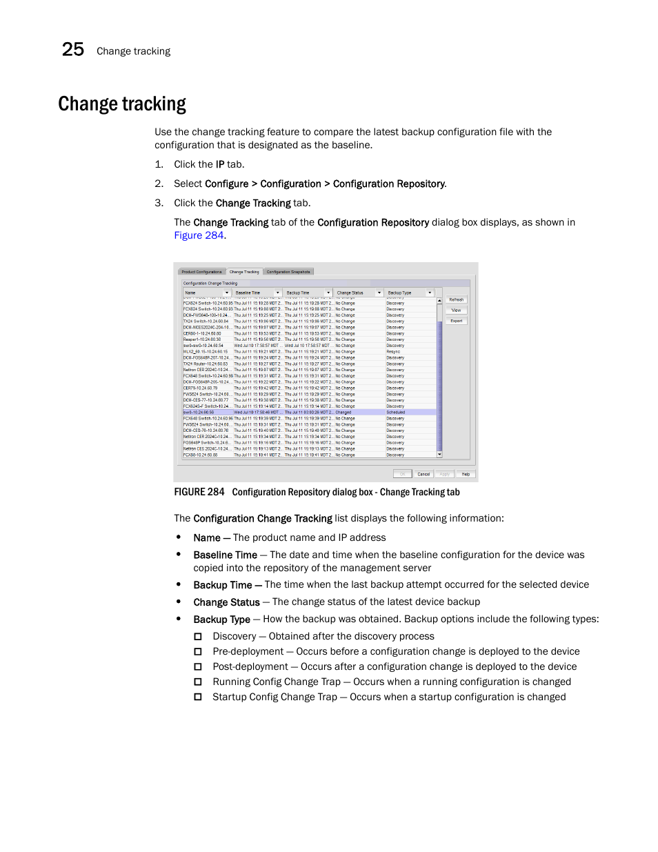 Change tracking | Brocade Network Advisor IP User Manual v12.1.0 User Manual | Page 850 / 1770