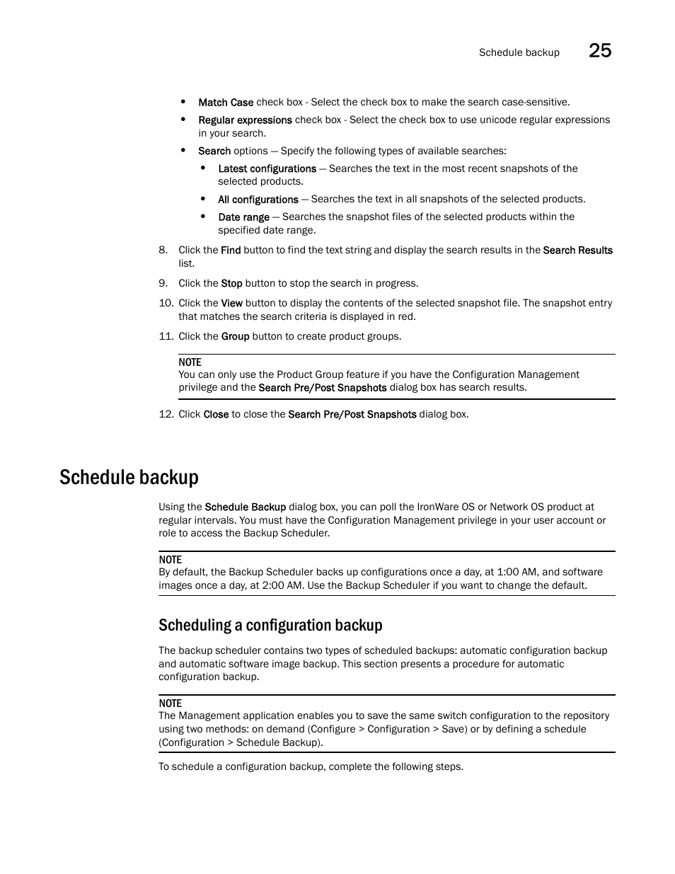 Schedule backup, Scheduling a configuration backup | Brocade Network Advisor IP User Manual v12.1.0 User Manual | Page 859 / 1770