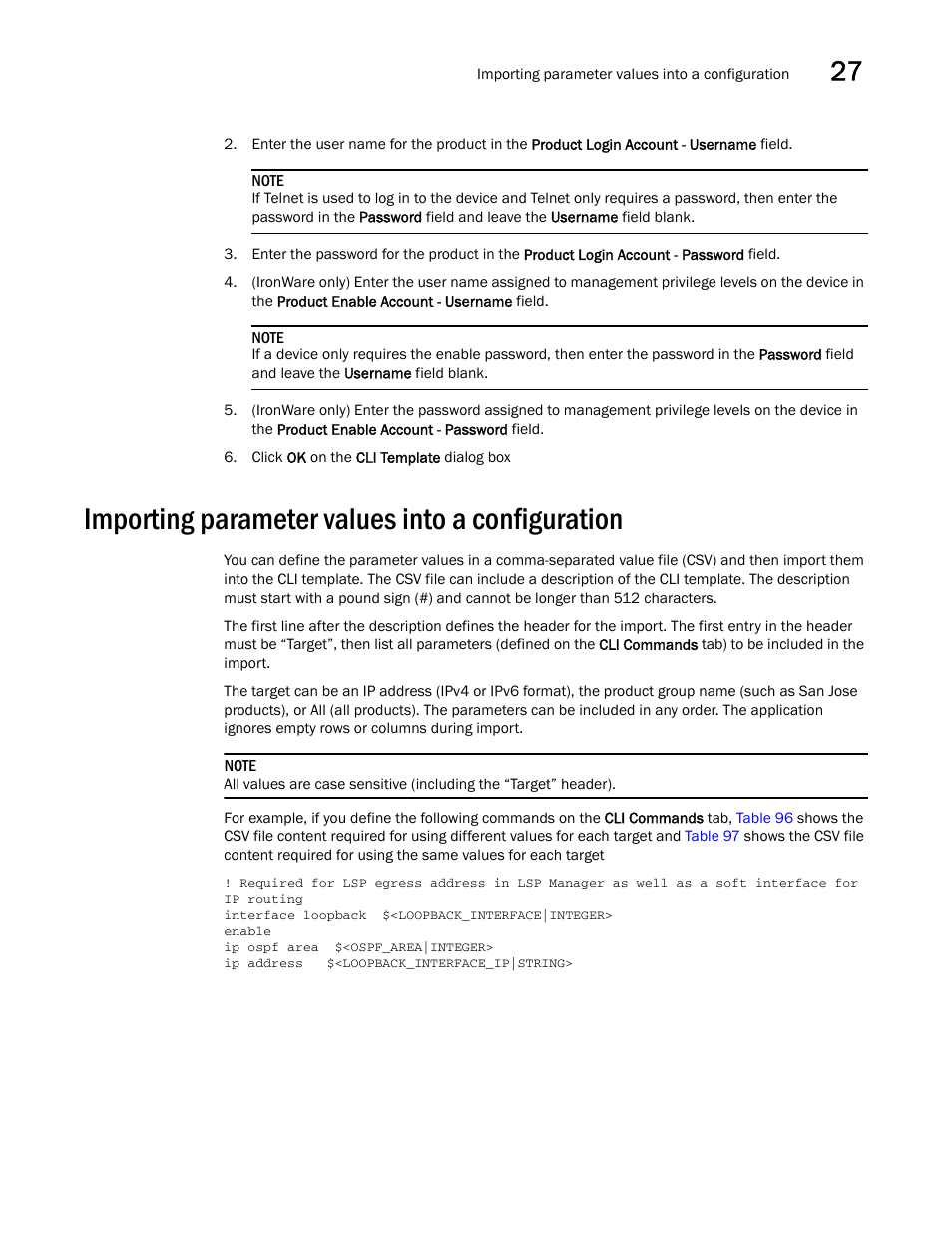 Importing parameter values into a configuration, Importing parameter values into a, Configuration | Brocade Network Advisor IP User Manual v12.1.0 User Manual | Page 883 / 1770