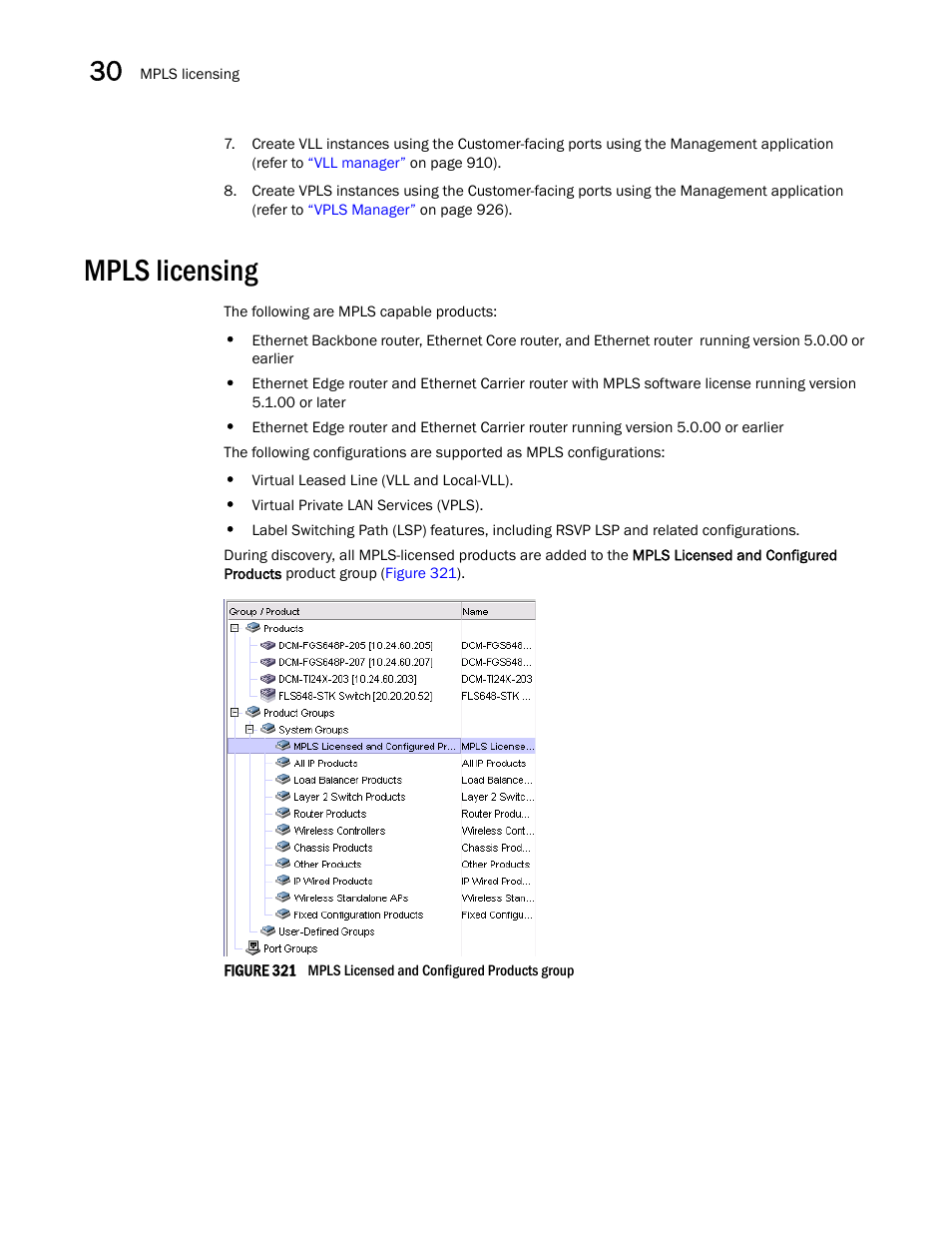 Mpls licensing, Mpls, Licensing | Brocade Network Advisor IP User Manual v12.1.0 User Manual | Page 940 / 1770