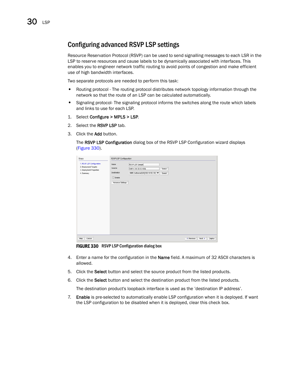 Configuring advanced rsvp lsp settings | Brocade Network Advisor IP User Manual v12.1.0 User Manual | Page 952 / 1770