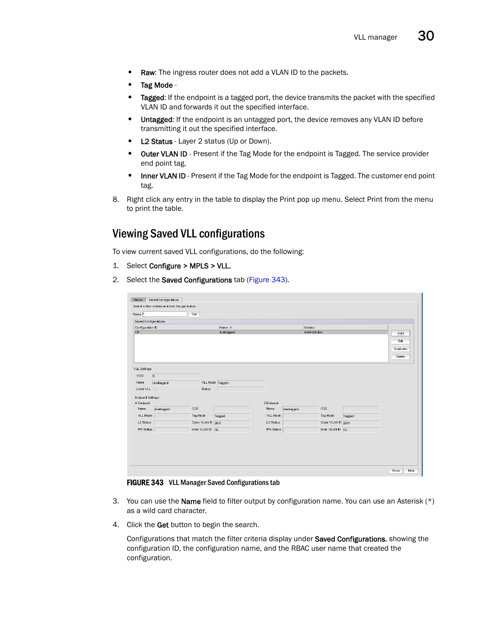 Viewing saved vll configurations | Brocade Network Advisor IP User Manual v12.1.0 User Manual | Page 967 / 1770