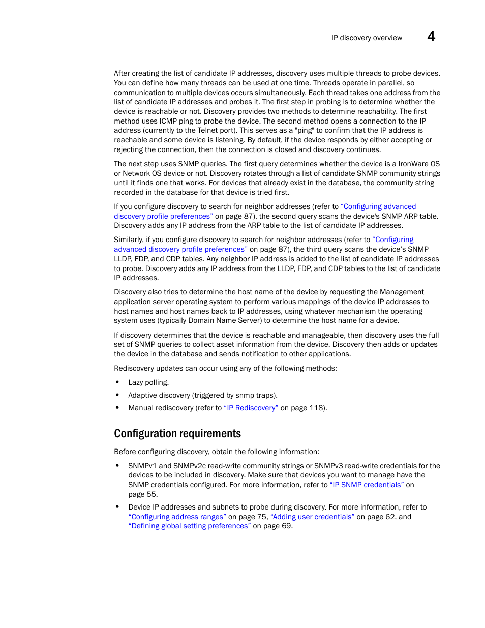 Configuration requirements | Brocade Network Advisor IP User Manual v12.1.0 User Manual | Page 97 / 1770