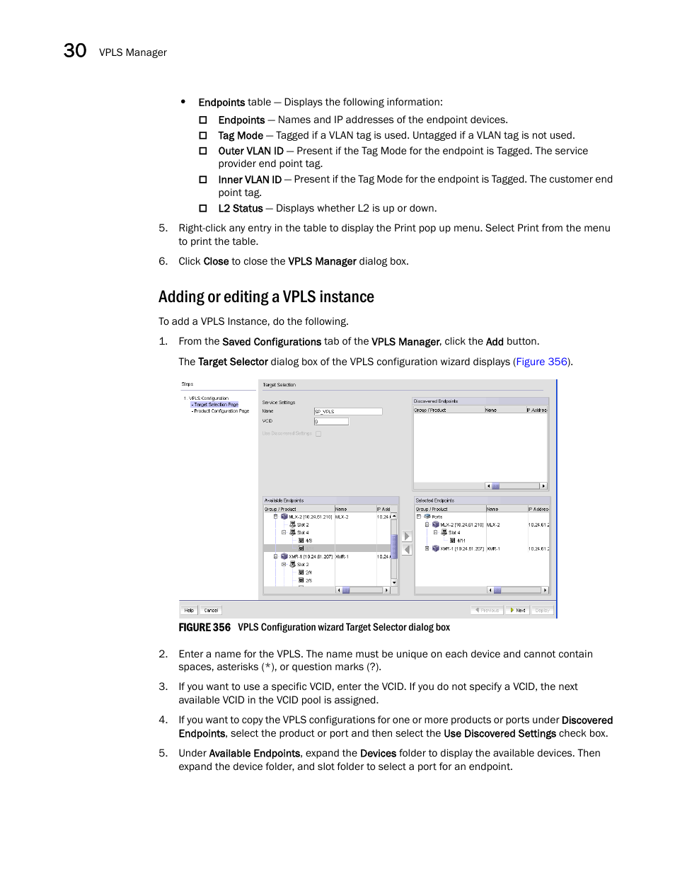 Adding or editing a vpls instance | Brocade Network Advisor IP User Manual v12.1.0 User Manual | Page 984 / 1770