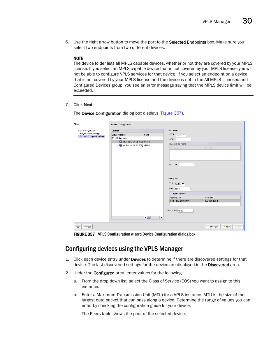 Configuring devices using the vpls manager | Brocade Network Advisor IP User Manual v12.1.0 User Manual | Page 985 / 1770