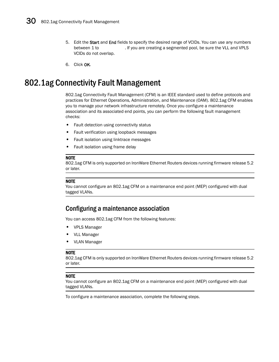 1ag connectivity fault management, Configuring a maintenance association | Brocade Network Advisor IP User Manual v12.1.0 User Manual | Page 994 / 1770