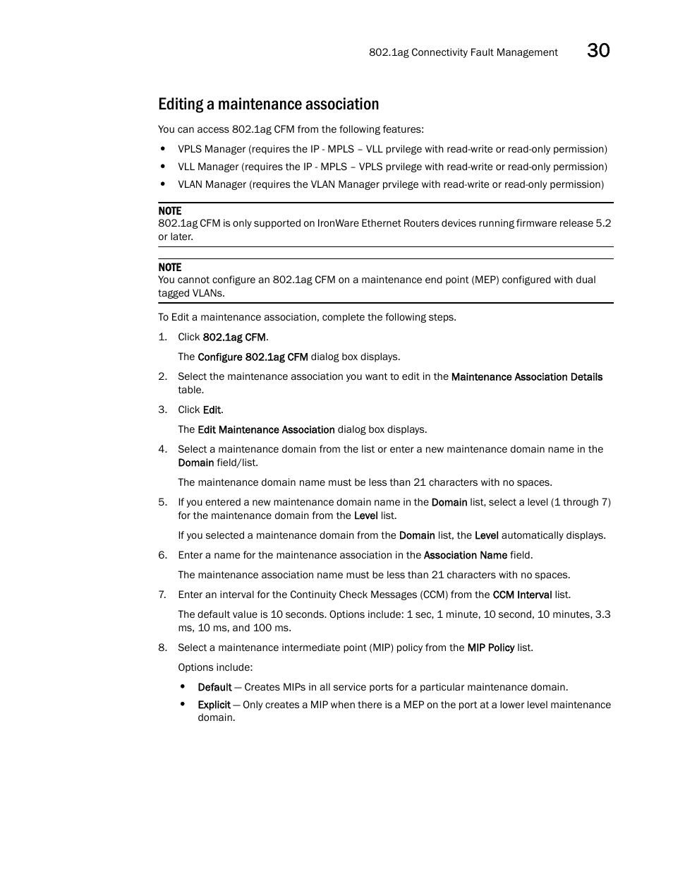 Editing a maintenance association | Brocade Network Advisor IP User Manual v12.1.0 User Manual | Page 997 / 1770