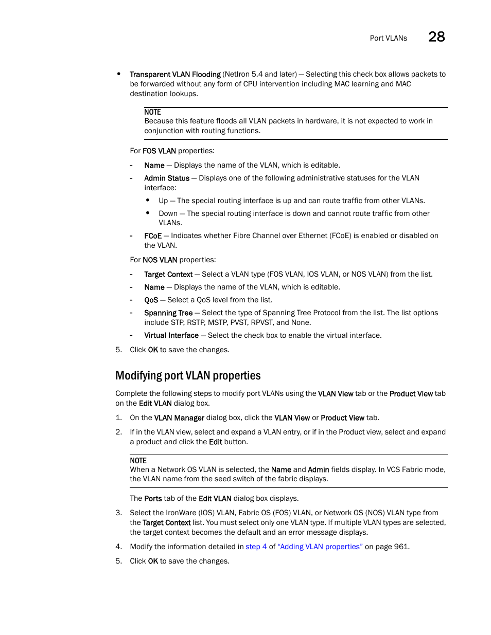 Modifying port vlan properties | Brocade Network Advisor IP User Manual v12.3.0 User Manual | Page 1015 / 1928