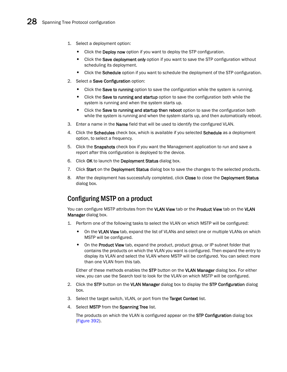 Configuring mstp on a product | Brocade Network Advisor IP User Manual v12.3.0 User Manual | Page 1020 / 1928