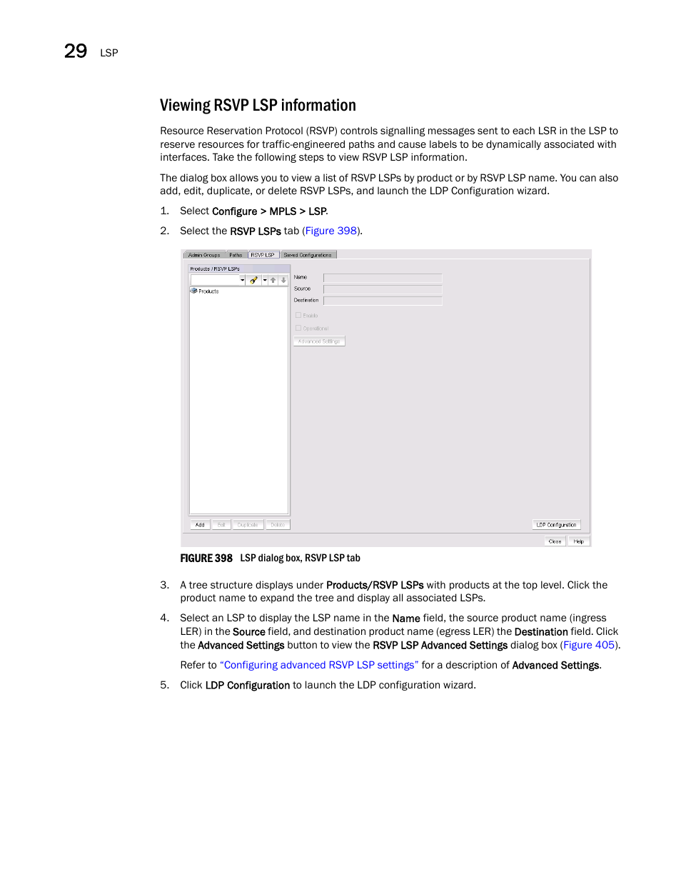 Viewing rsvp lsp information | Brocade Network Advisor IP User Manual v12.3.0 User Manual | Page 1032 / 1928