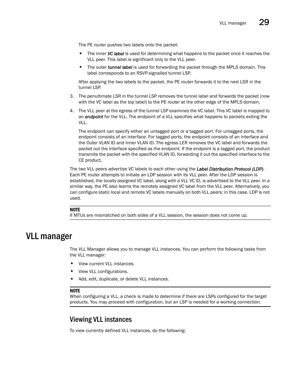 Vll manager, Viewing vll instances | Brocade Network Advisor IP User Manual v12.3.0 User Manual | Page 1051 / 1928
