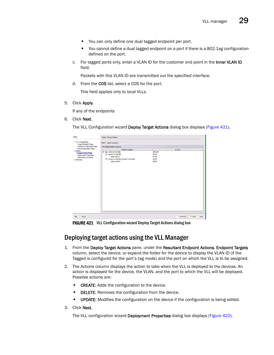 Deploying target actions using the vll manager | Brocade Network Advisor IP User Manual v12.3.0 User Manual | Page 1059 / 1928