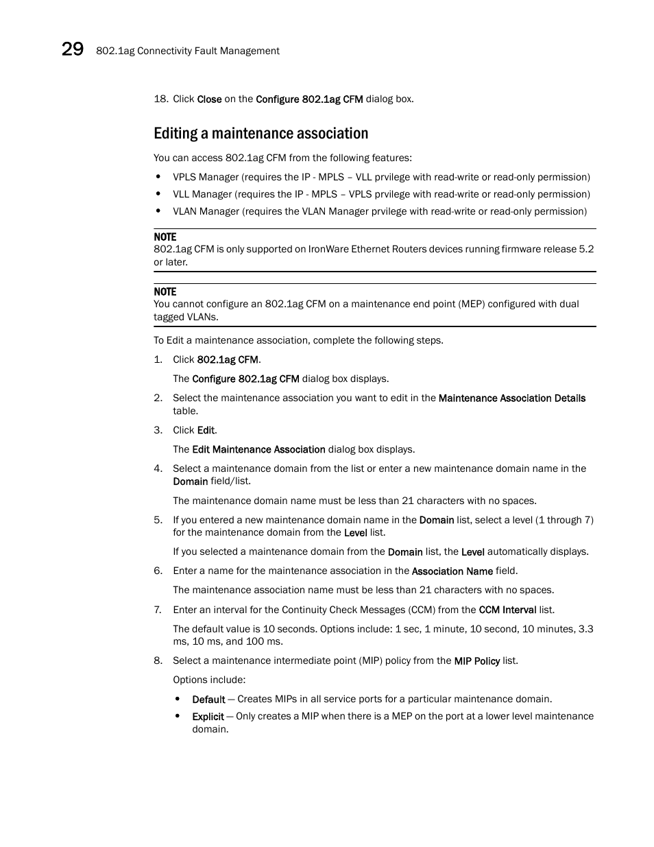 Editing a maintenance association | Brocade Network Advisor IP User Manual v12.3.0 User Manual | Page 1084 / 1928