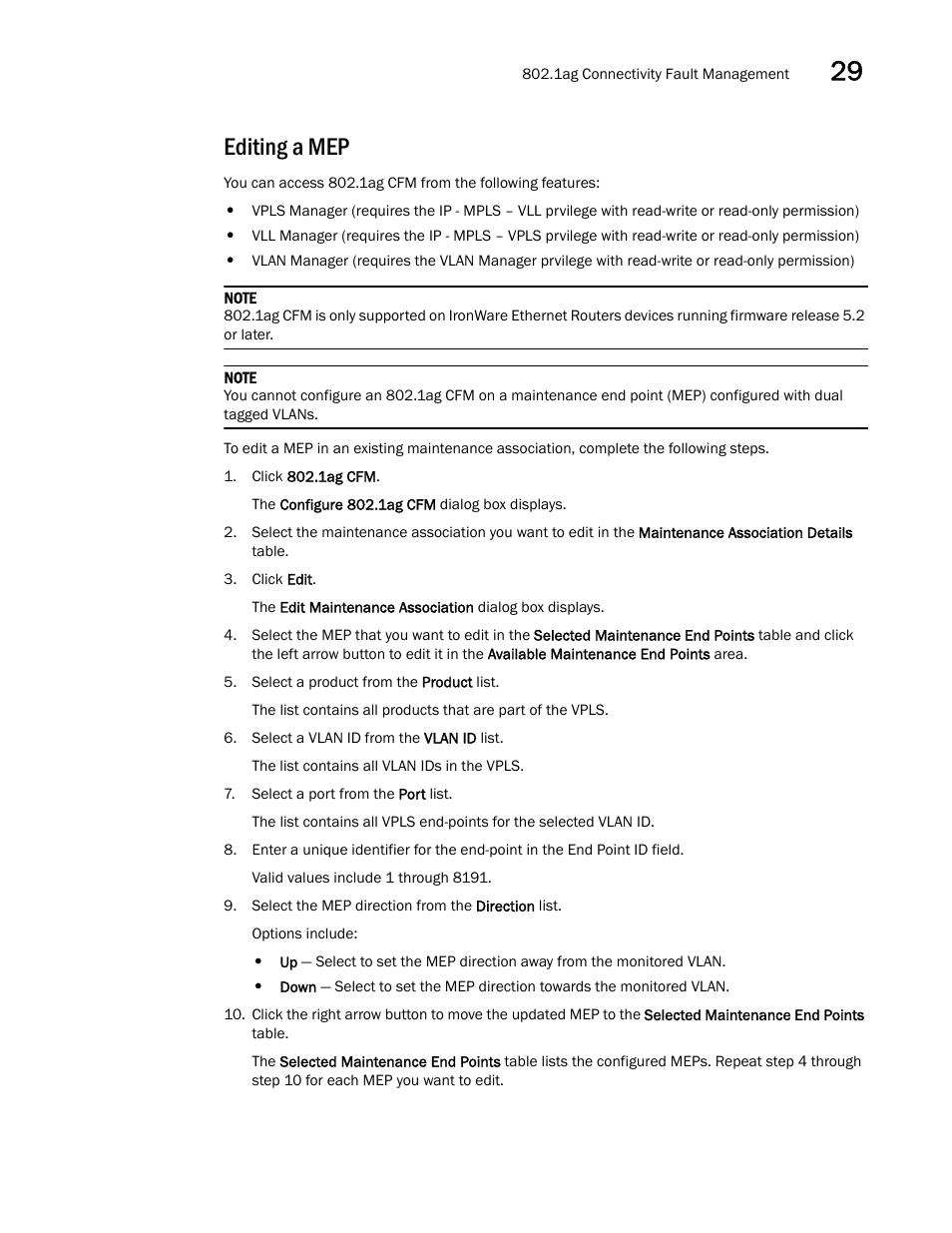 Editing a mep | Brocade Network Advisor IP User Manual v12.3.0 User Manual | Page 1089 / 1928