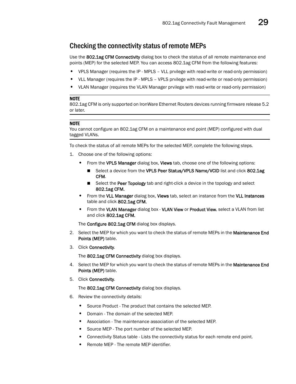 Checking the connectivity status of remote meps, Checking the, Connectivity status of remote meps | Brocade Network Advisor IP User Manual v12.3.0 User Manual | Page 1093 / 1928