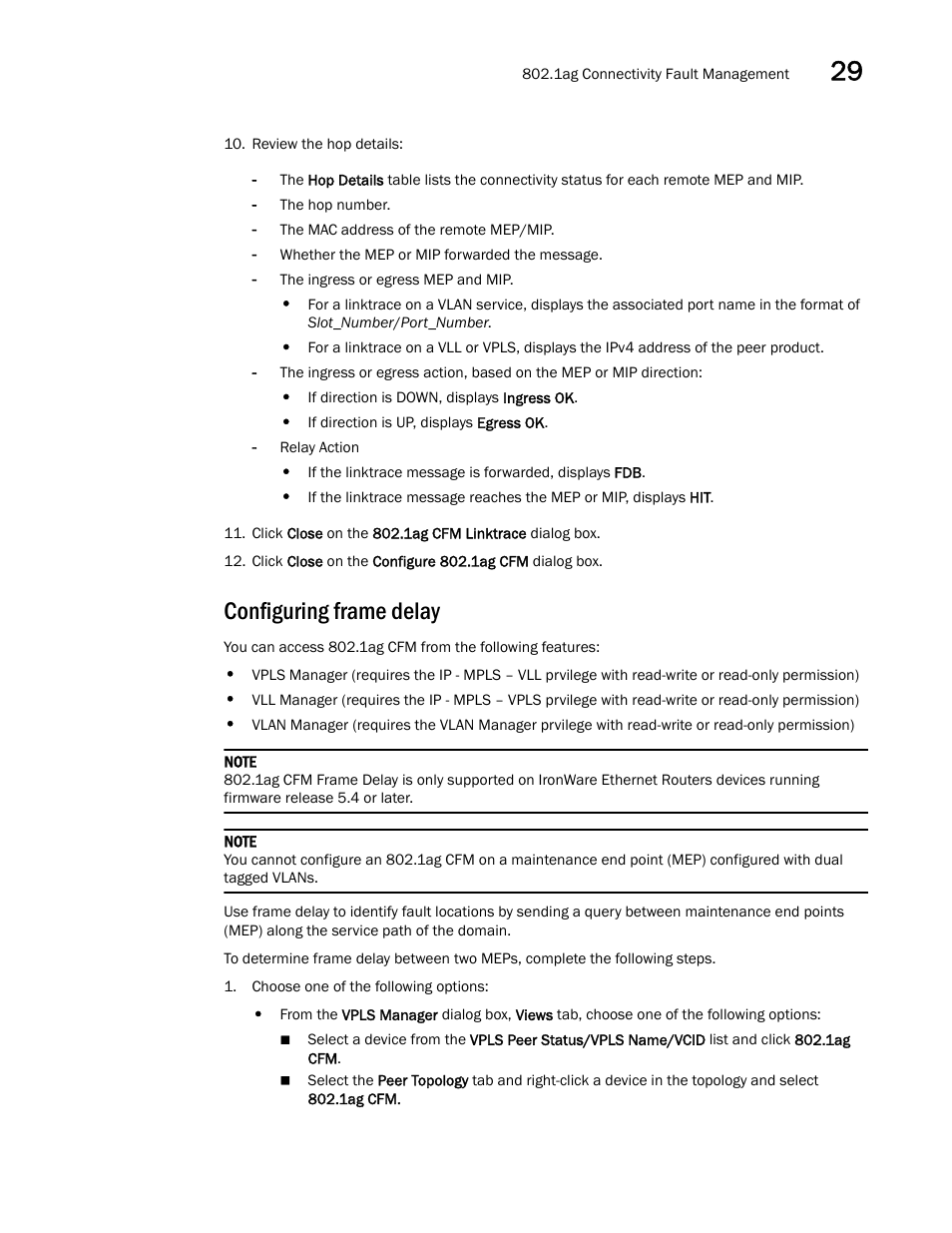 Configuring frame delay | Brocade Network Advisor IP User Manual v12.3.0 User Manual | Page 1097 / 1928