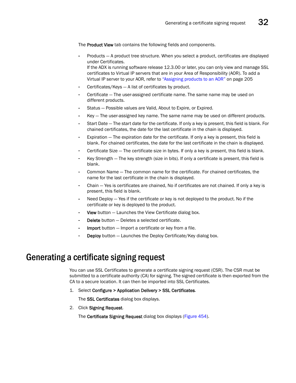 Generating a certificate signing request, Generating a certificate signing request 7 | Brocade Network Advisor IP User Manual v12.3.0 User Manual | Page 1129 / 1928