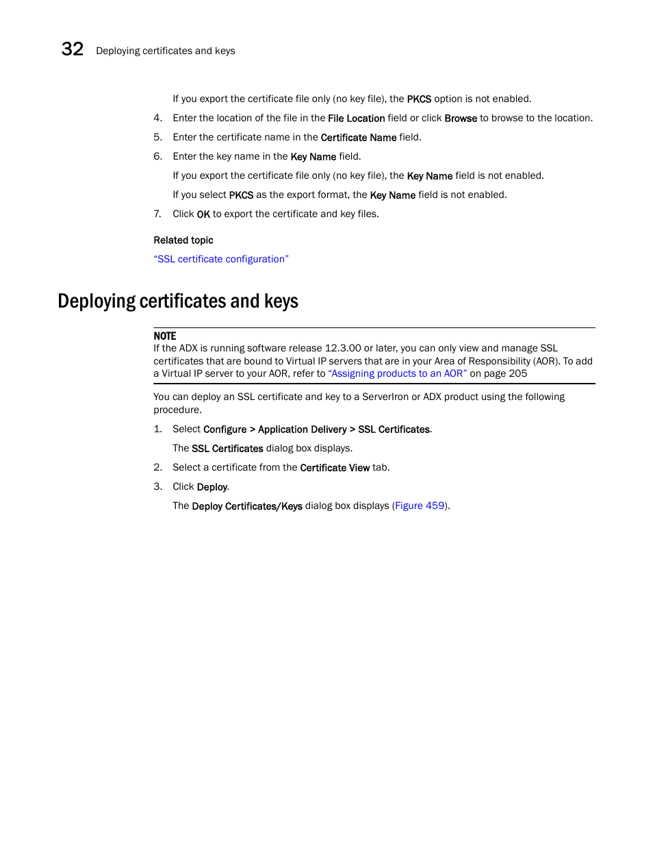 Deploying certificates and keys, Deploying certificates and keys 6 | Brocade Network Advisor IP User Manual v12.3.0 User Manual | Page 1138 / 1928